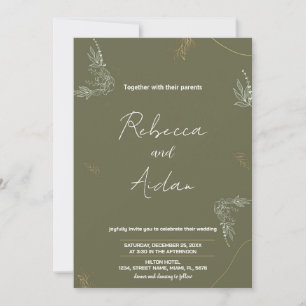 Dark Green Wedding Invitations