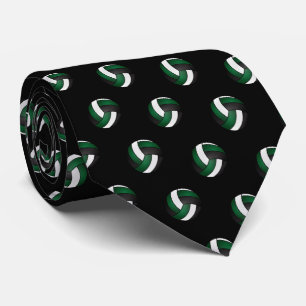 Dark Green, White and Black Volleyball Tie
