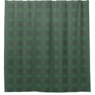 Dark Green with Geometric Floral Style Pattern