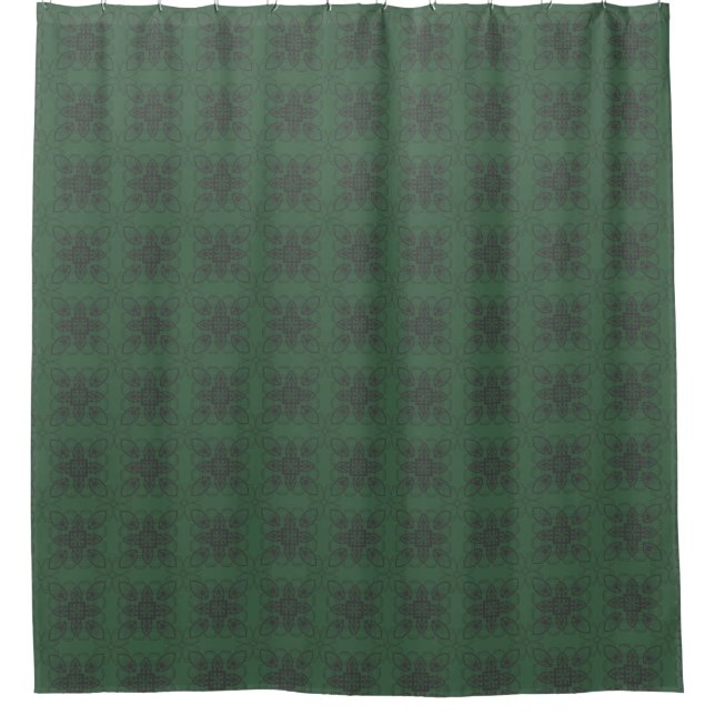 Dark Green with Geometric Floral Style Pattern (Front)