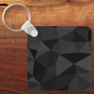 Dark grey and black geometric mesh pattern keychain