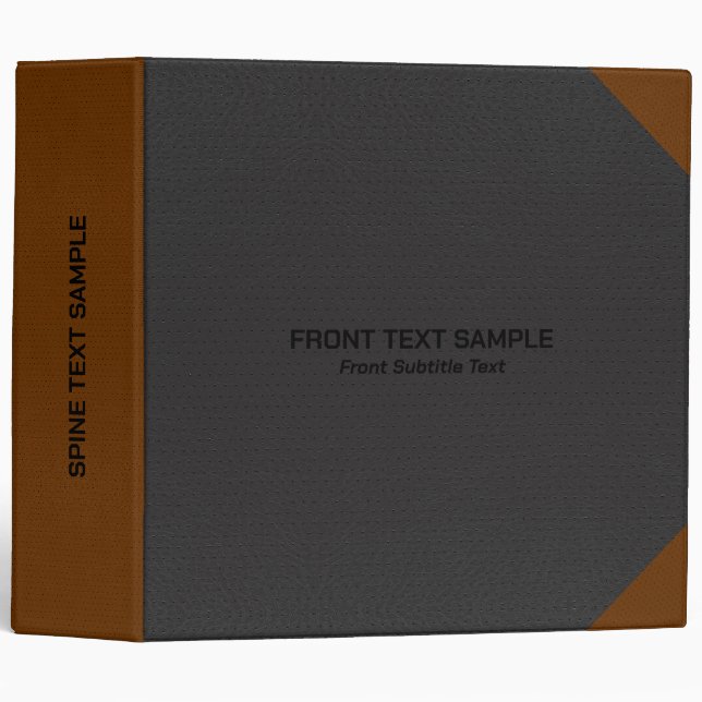 Dark grey and brown leather texture image binder (Front/Spine)