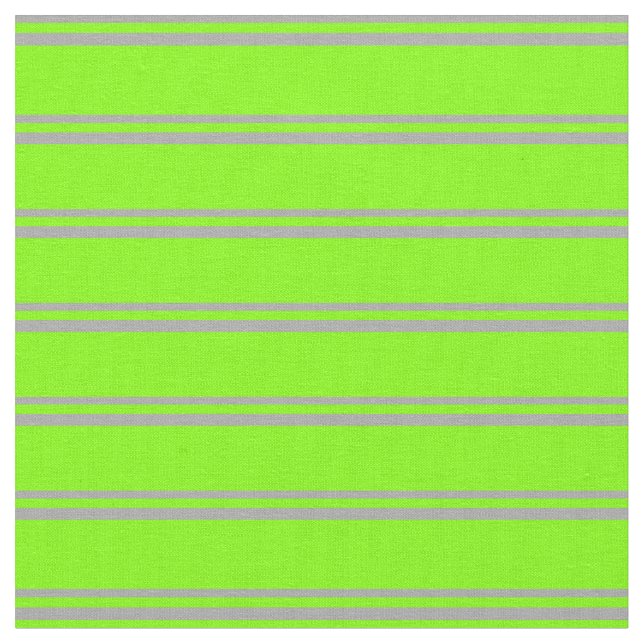 Dark Grey and Chartreuse Stripes Fabric (Close Up)