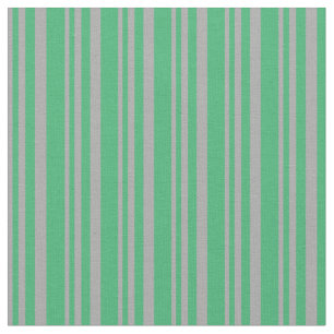 Dark Grey and Sea Green Coloured Stripes Fabric