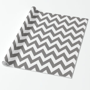 Dark Grey and White Chevron Wrapping Paper