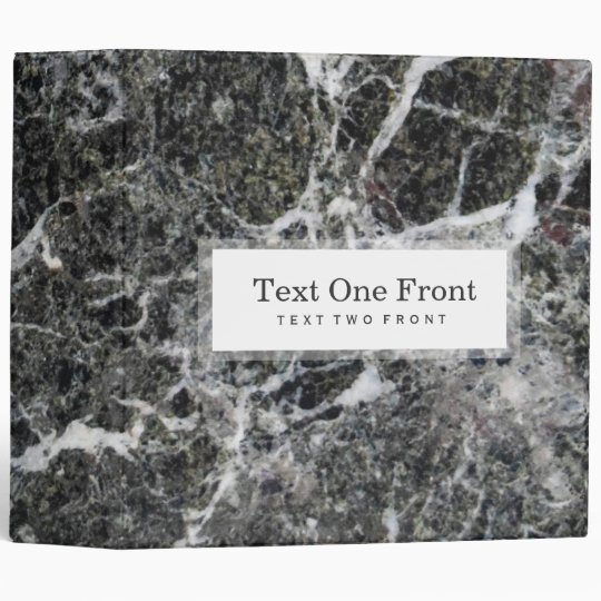 Dark Grey And White Marble Stone White Frame 3 Ring Binder