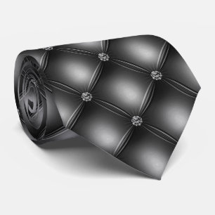 Dark Grey Background and Pearls   Tie