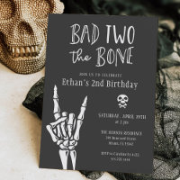 Dark Grey Bad Two The Bone 2nd Birthday Party