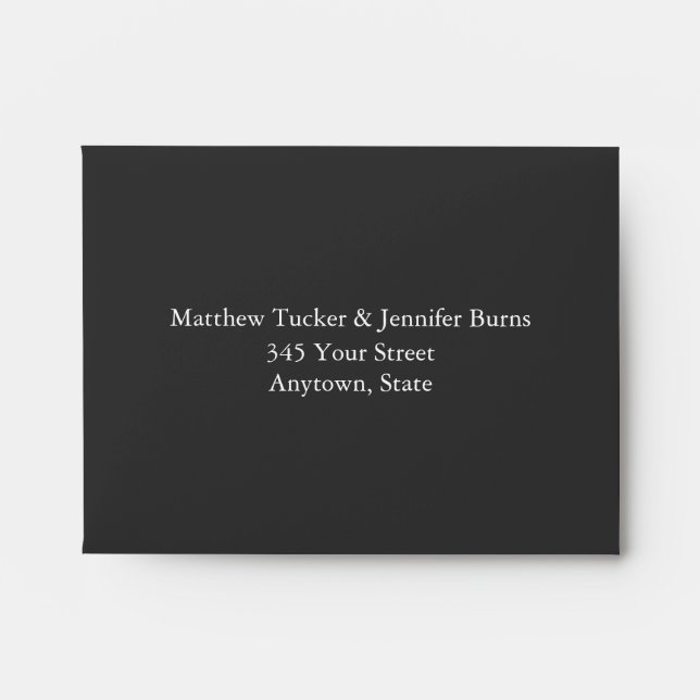 Dark Grey & Black Envelope w/ Pre-Printed Address (Front)