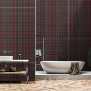 Dark Grey Black Red Large Tartan Plaid Wallpaper