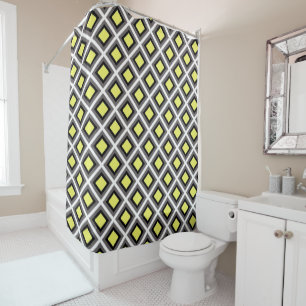 Dark Grey, Black, Yellow Ikat Diamonds STaylor