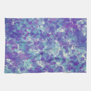 Dark Grey Blue purple Abstract Brush Stroke  Kitchen Towel
