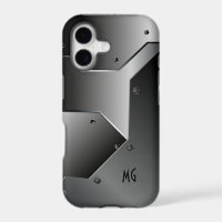 Dark Grey Brushed Aluminum Metal Look 2-Monogram
