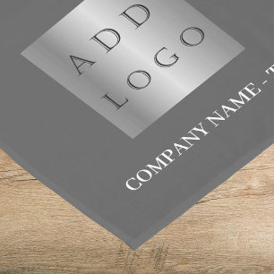 Dark grey business logo short table runner