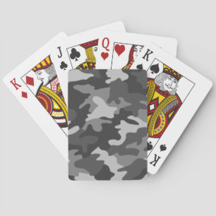 Dark Grey Camouflage Playing Cards
