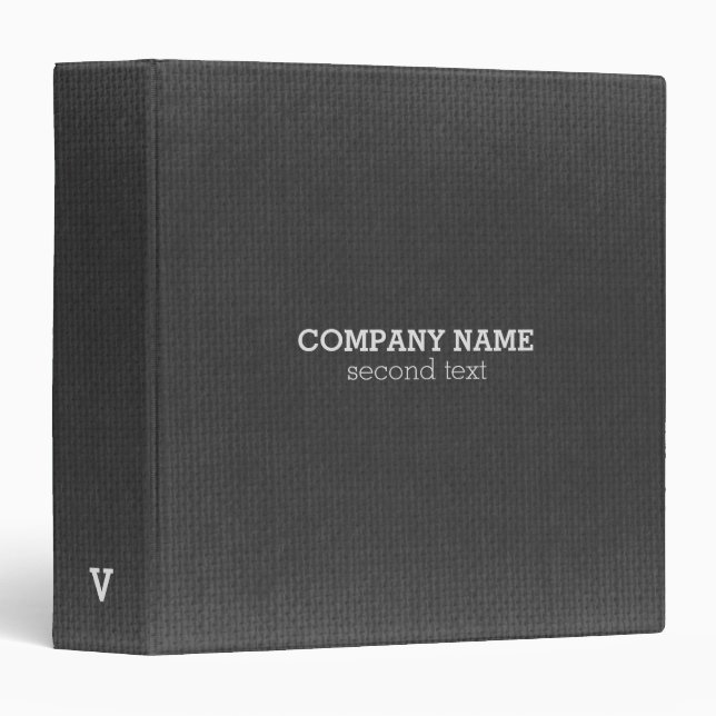 Dark Grey Canvas 3 Ring Binder (Front/Spine)