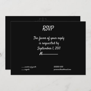 Dark Grey Cross Elegant Goth Wedding RSVP Invitation