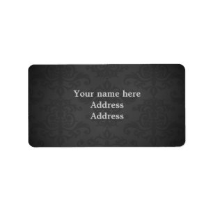 Dark grey damask to personalize label