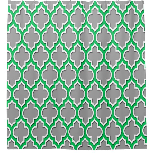 Dark Grey Emerald Green White XL Moroccan #4DS (Front)