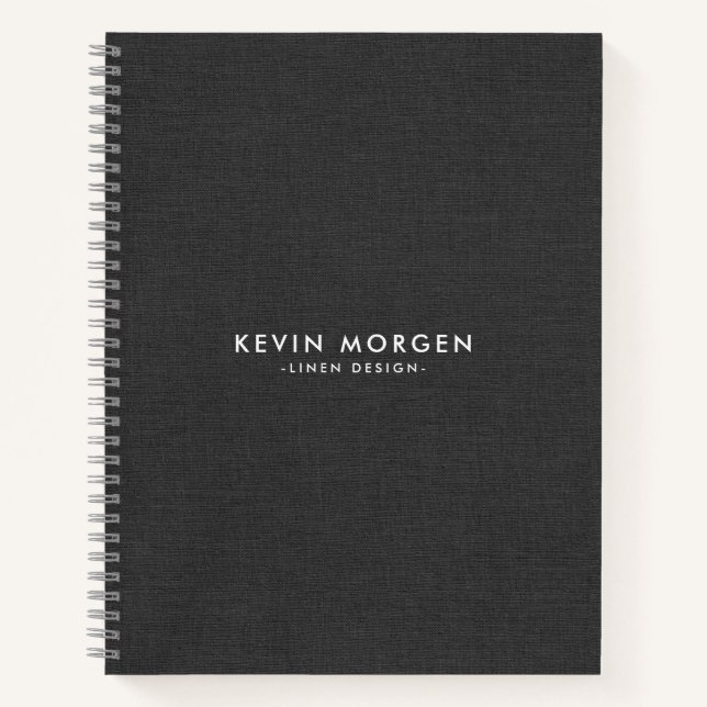 Dark-grey faux linen notebook (Front)