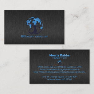 Dark-grey faux meta texture business ca card