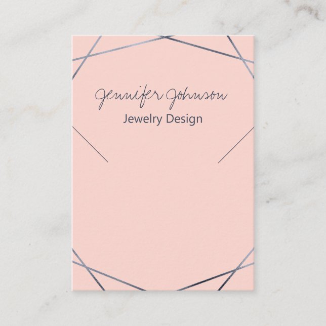 Dark Grey Foil Geometric Necklace Display Card (Front)