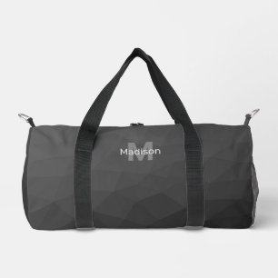 Dark Grey geometric mesh pattern Monogram Duffle Bag