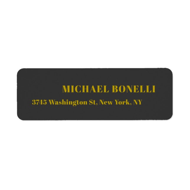 Dark Grey & Gold Professional Custom Name Address (Front)