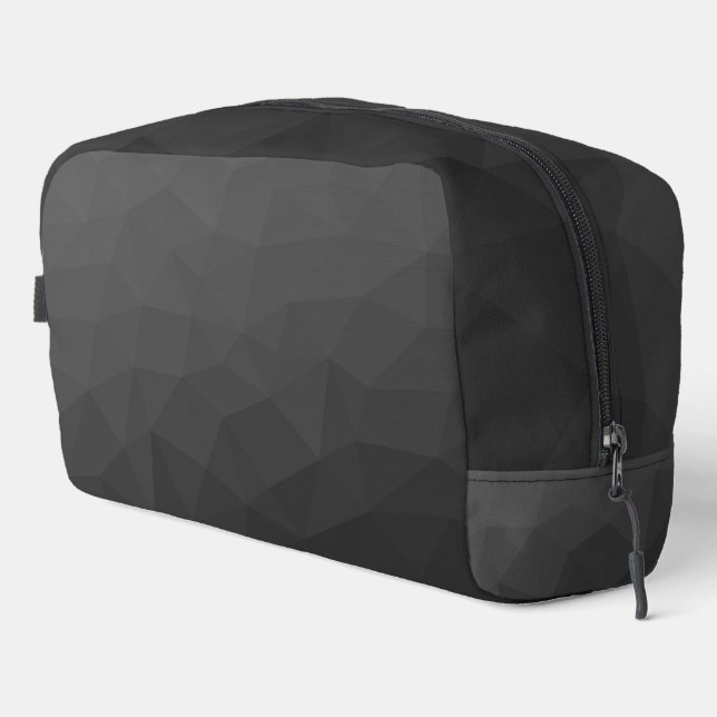 Dark Grey gradient geometric mesh pattern Dopp Kit (Right Corner)