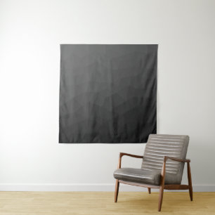 Dark grey gradient geometric mesh pattern tapestry