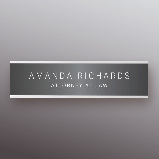 Dark grey gradient name and title door sign (Creator Uploaded)