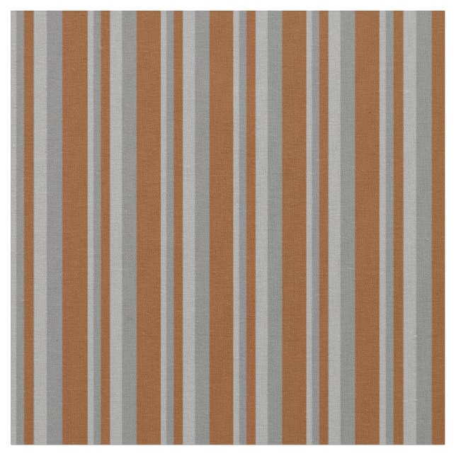 Dark Grey, Grey, and Brown Coloured Lined Pattern Fabric (Close Up)