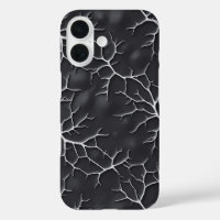 Dark Grey iPhone Case with Branch Texture