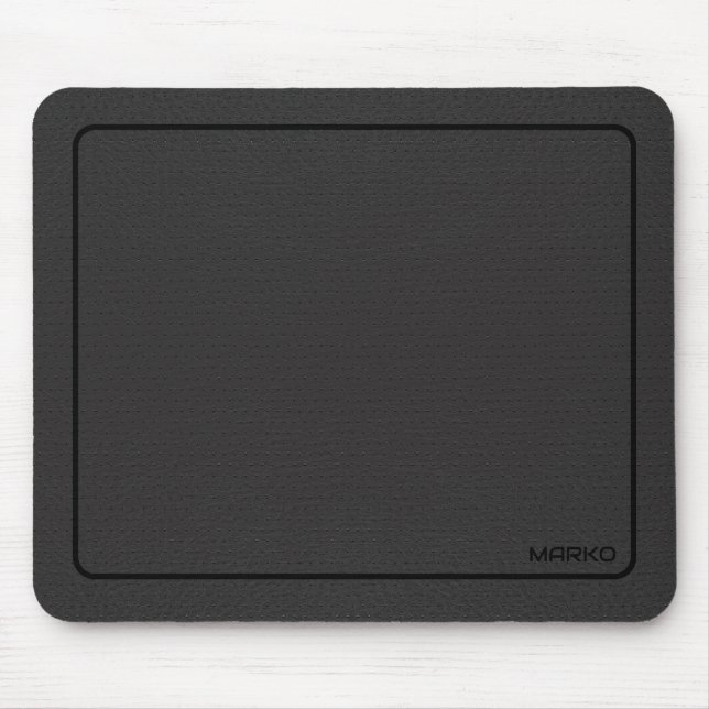 Dark-grey leather image print mouse pad (Front)