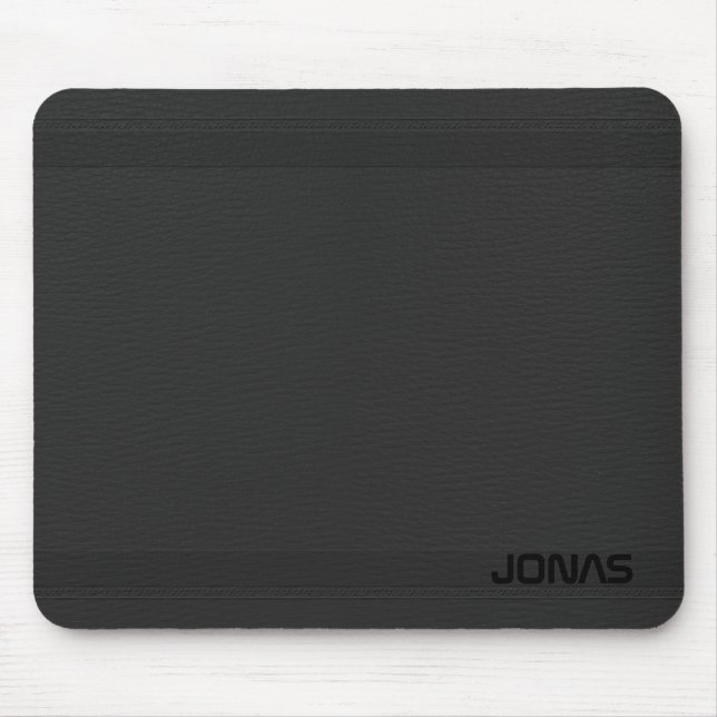 Dark Grey Leather Look Mouse Pad (Front)