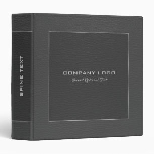 Dark Grey Leather Look Silver Border Customized Binder