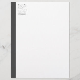 Dark Grey Left Sidebar Letterhead