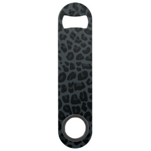 Dark grey leopard print speed bottle opener