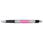 Dark Grey Lg Chevron Hot Pink #2 Name Monogram