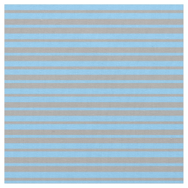 Dark Grey & Light Sky Blue Coloured Lines Pattern Fabric (Close Up)