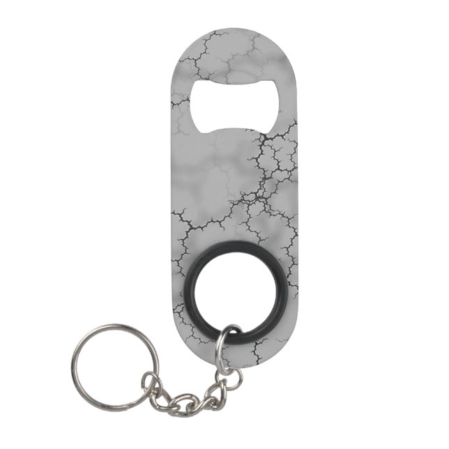 Dark Grey Marble Pattern Keychain Bottle Opener (Front)