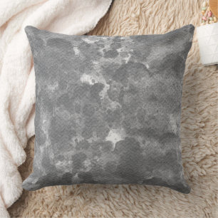 Dark Grey Marble Texture Pattern Throw Pillow
