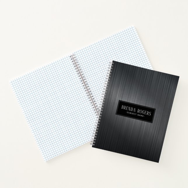 Dark Grey Metallic Texture Notebook (Inside)