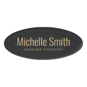 Dark grey modern minimal name tag