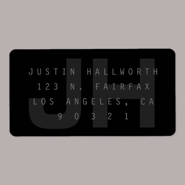 Dark Grey Modern Return Address Label (Creator Uploaded)
