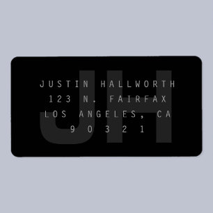 Dark Grey Modern Return Address Label
