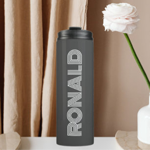 Dark Grey Modern Typography Personalized Thermal Tumbler
