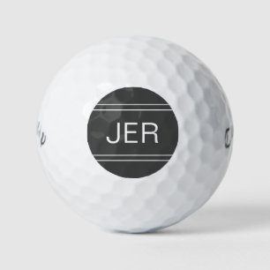 Dark Grey Monogrammed Initial Personalized Golfer Golf Balls
