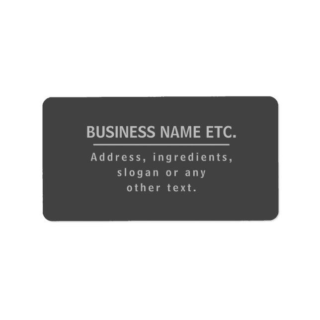 Dark Grey Multi-Purpose Label (Front)