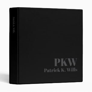 Dark Grey Name on Black Portfolio Binder